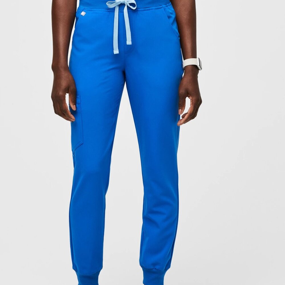 Figs Royal Blue High Waisted  Zamora Jogger Scrub Pants Size XS Petite